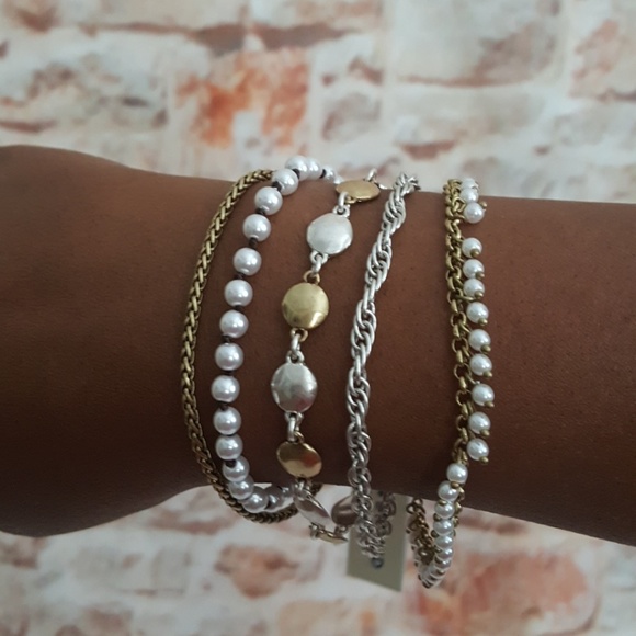 Lucky Brand Two Tone Pearl Layered Bracelet - Picture 5 of 5